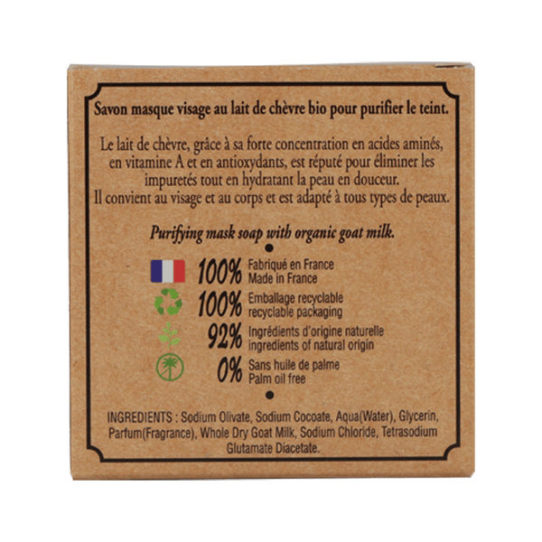 Savon masque au lait de chèvre bio 100g